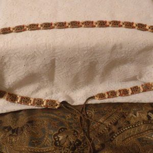 Vintage Plastic Hippie Belt Beige Brown 40" Long